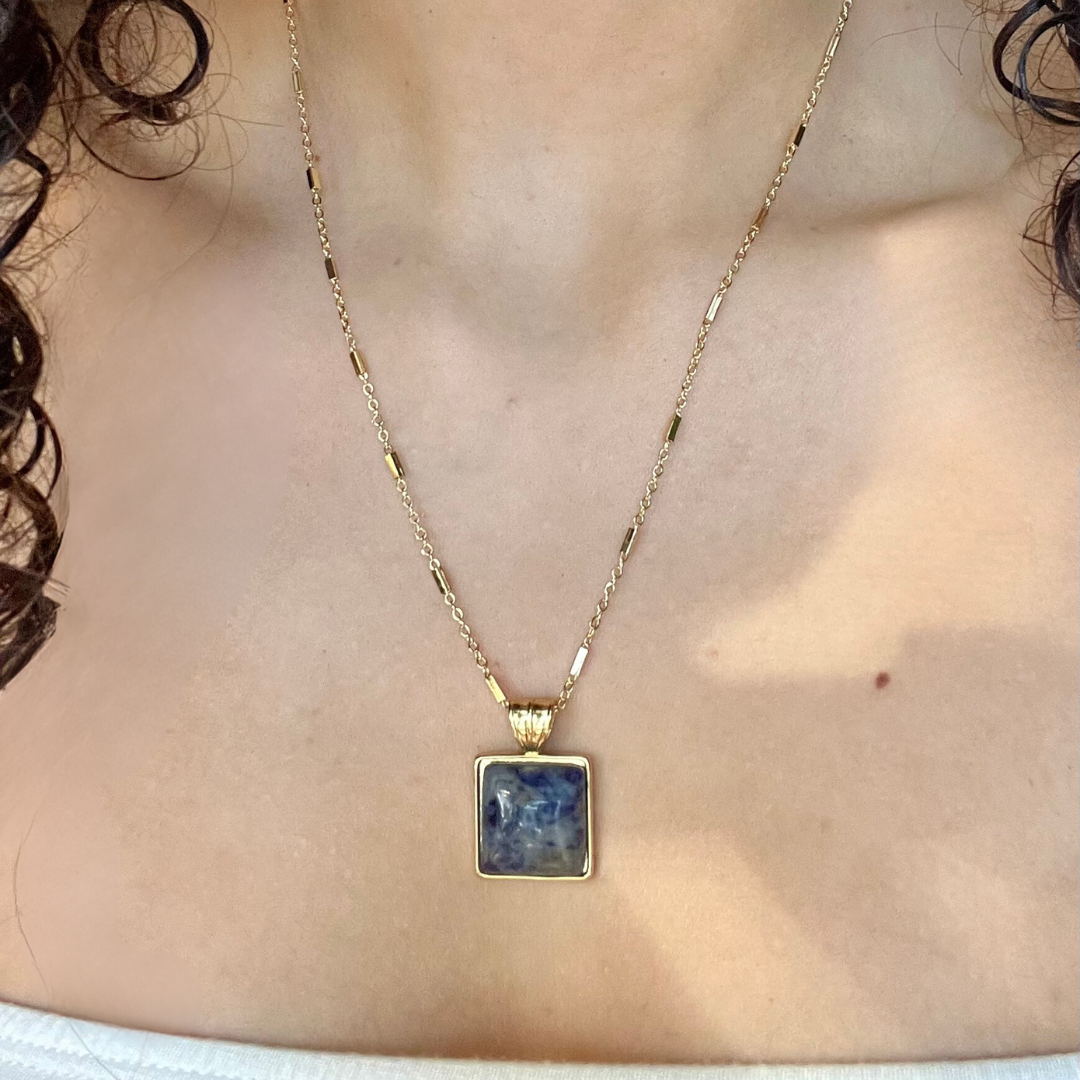 Sodalite Crystal Charm Necklace | I Speak My Truth