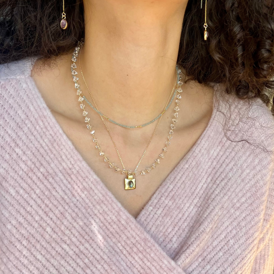 Herkimer Crystal Necklace | I Am Manifesting