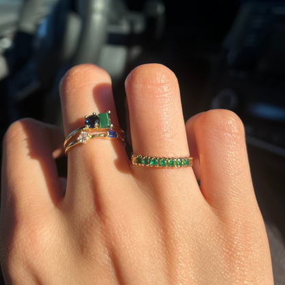 Sparkling Emerald Green Ring