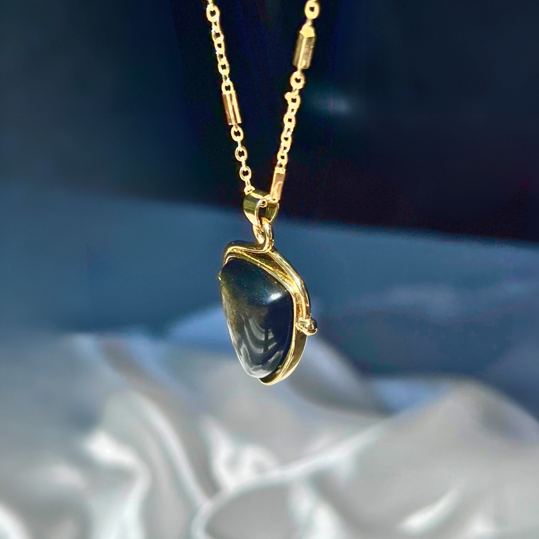 Black Onyx Crystal Necklace | I Am protected