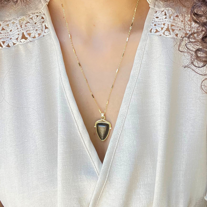 Black Onyx Crystal Necklace | I Am protected