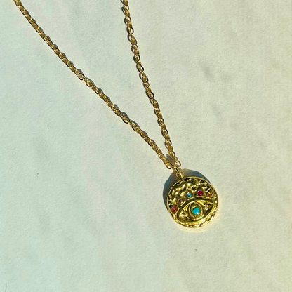 Rainbow Eye Charm Necklace