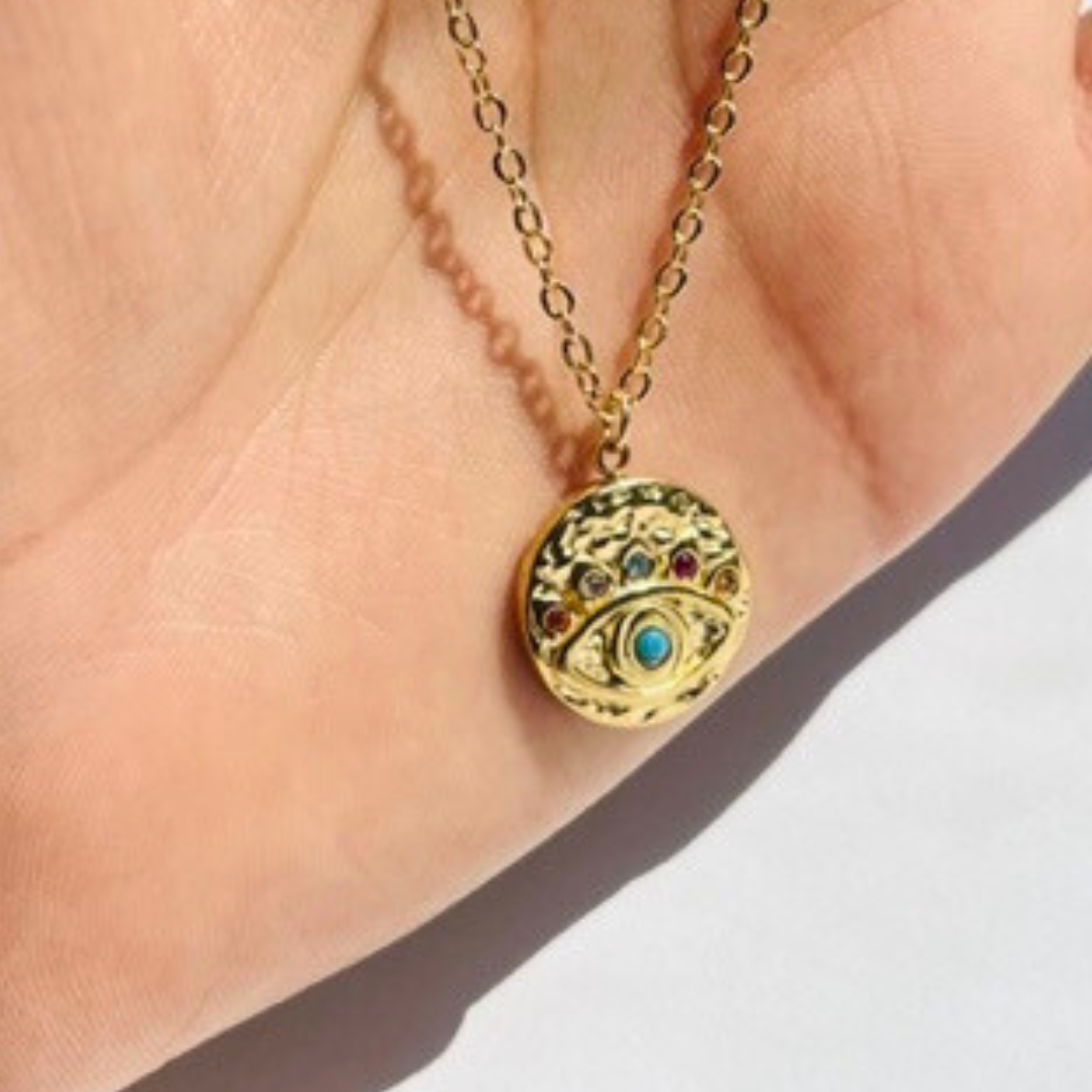 Rainbow Eye Charm Necklace