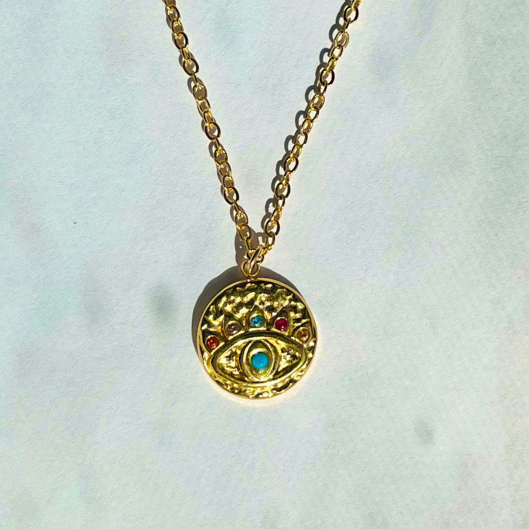 Rainbow Eye Charm Necklace